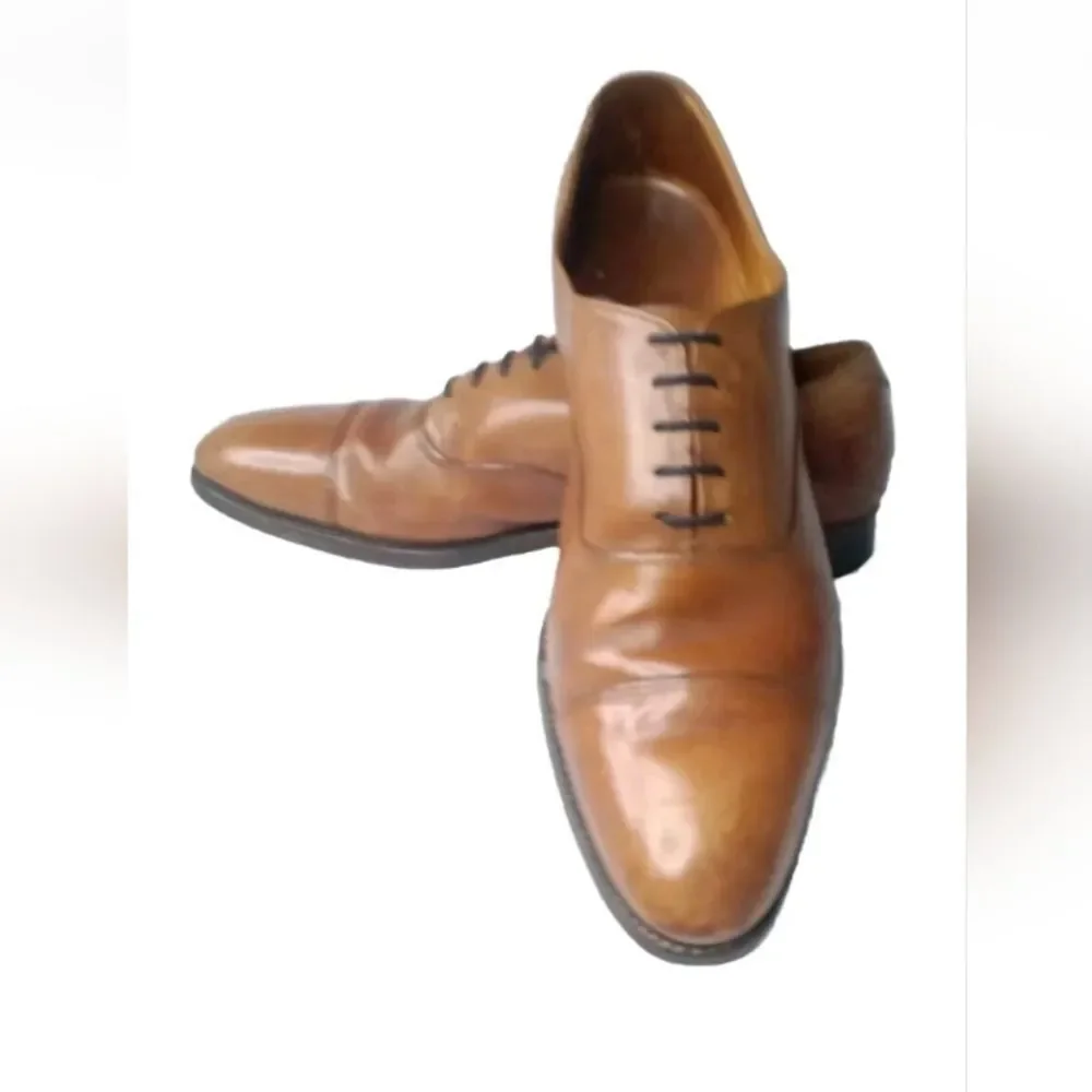 Vintage Paul Stuart Captoe Oxfords Men's Shoes Size 10.5 Village Cobbler Brown